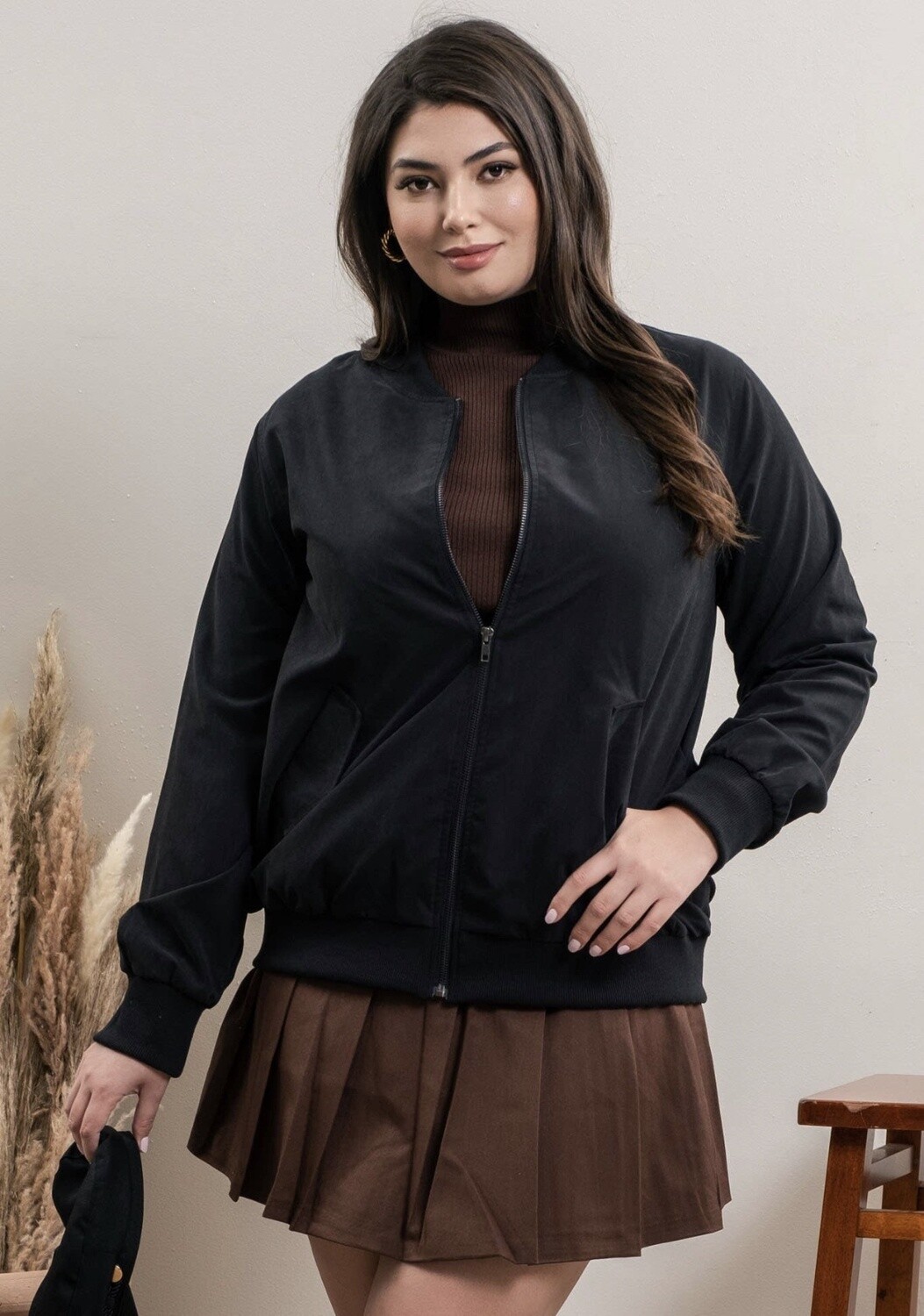 Plus Sized Bomber Jacket