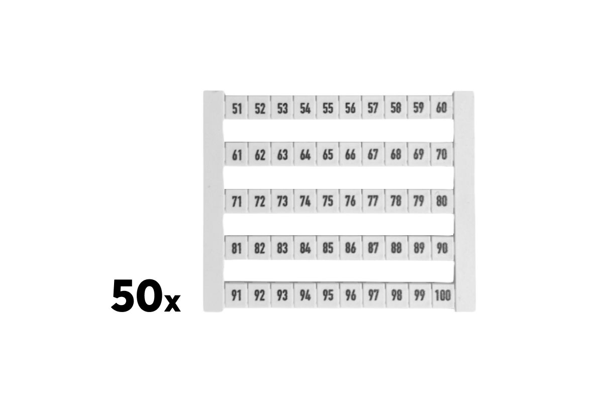 Weidmüller Verbindingsmarkeerder DEK 51-100 (50 st.) Weidmüller Verbindingsmarkeerder DEK 51-100 (50 st.)