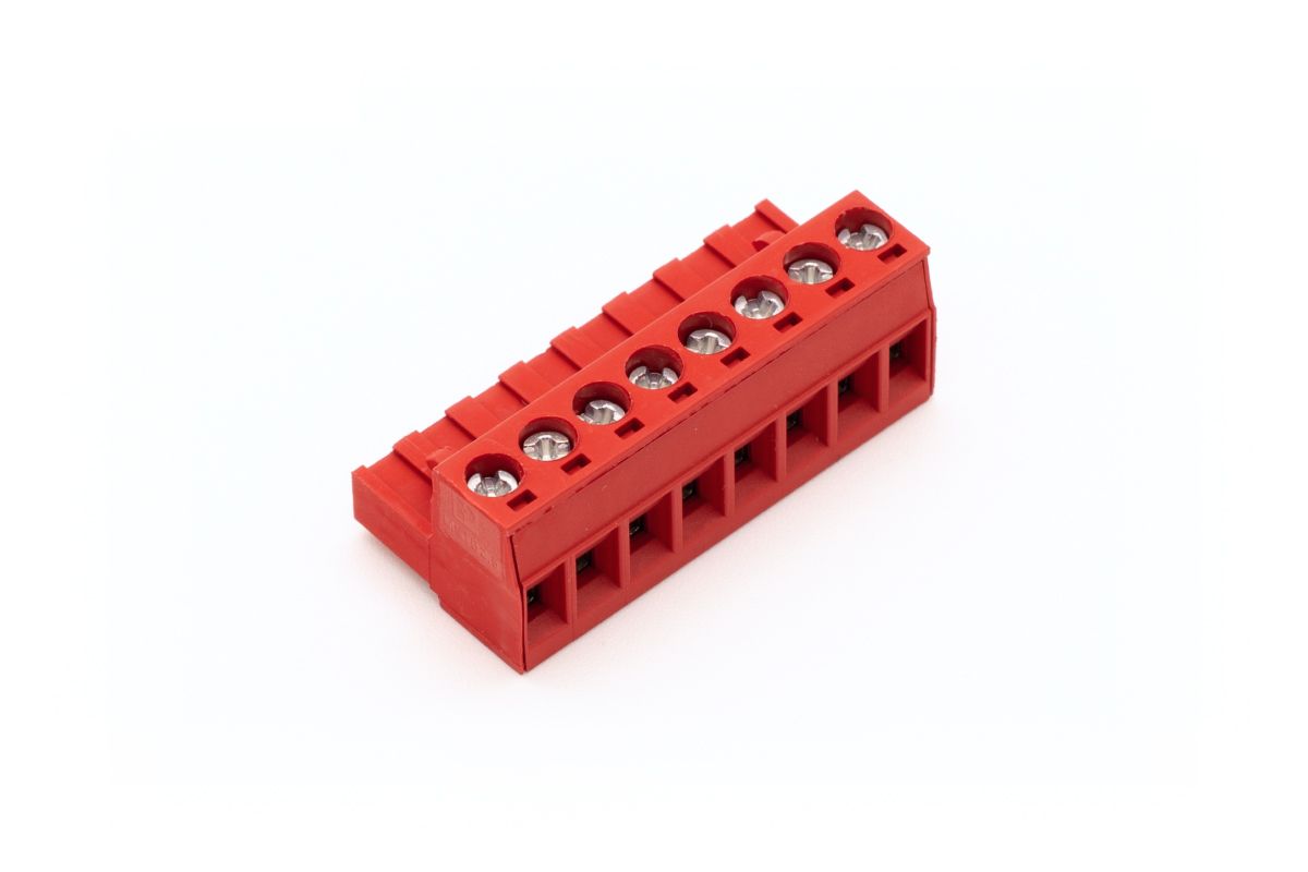 Schroefbare steekklem rood 8-polig