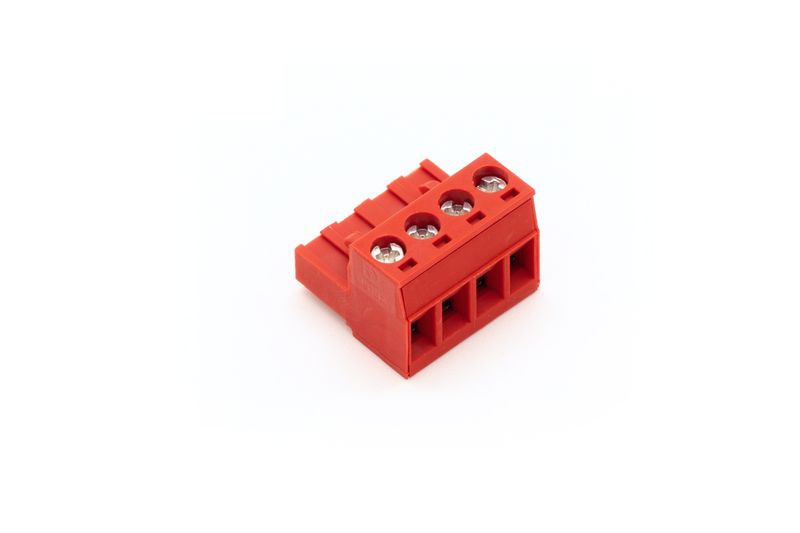 Schroefbare steeklem rood 4-polig