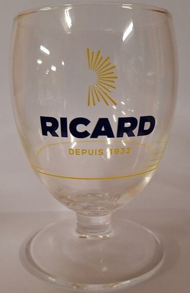 Glas - Ricard - Blauw Logo - Halve streepjes zon