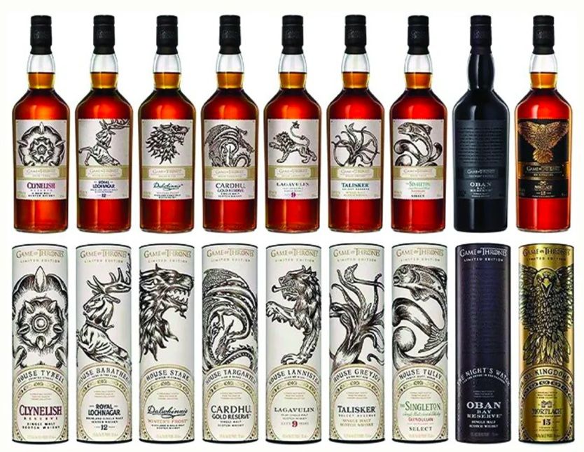 Whisky - Games of Thrones - volledige set - 9 flessen