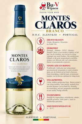 Branco - Montes Claros - Colheita - Wit - Adega de Borba - 2020 - 75cl - (P)