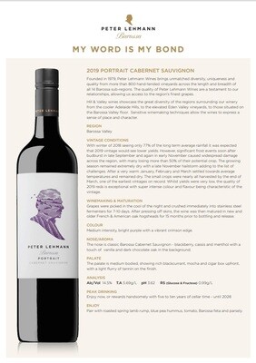 Cabernet Sauvignon - Portrait - Peter Lehmann - 2019 - 75cl