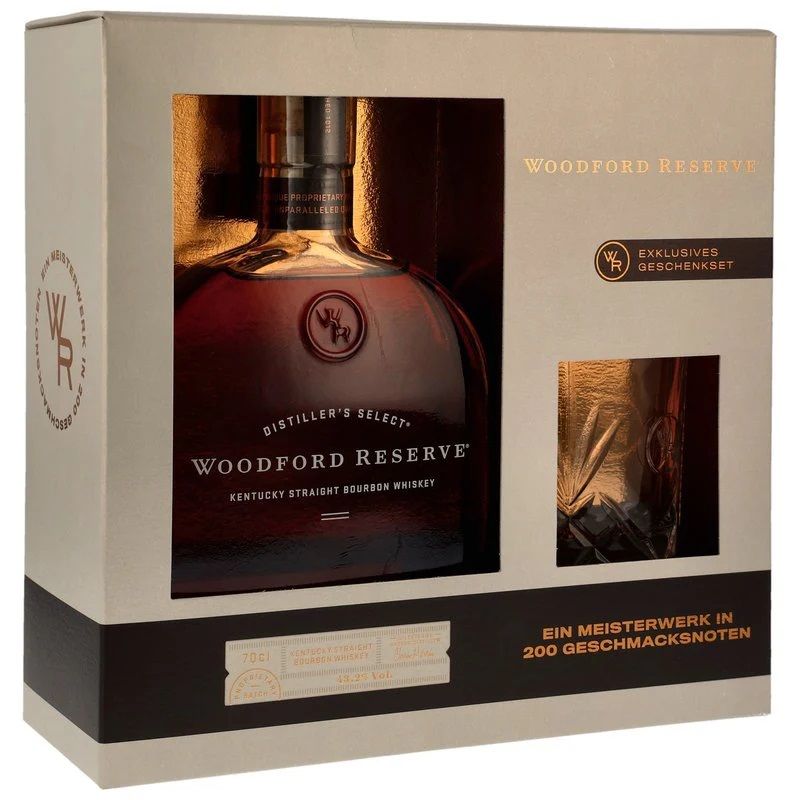 Bourbon Whiskey - Woodford Reserve Distiller's Select + glas - 43,2% - 70cl