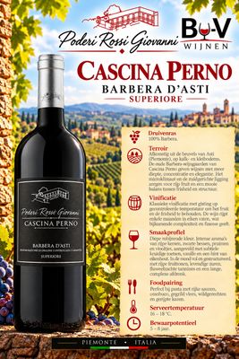 Barbera d'Asti Superiore - Cascina Perno - Poderi Rosso Giovanni - 2023 - 75cl
