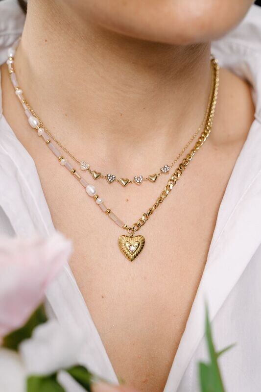 kralen ketting Pink
