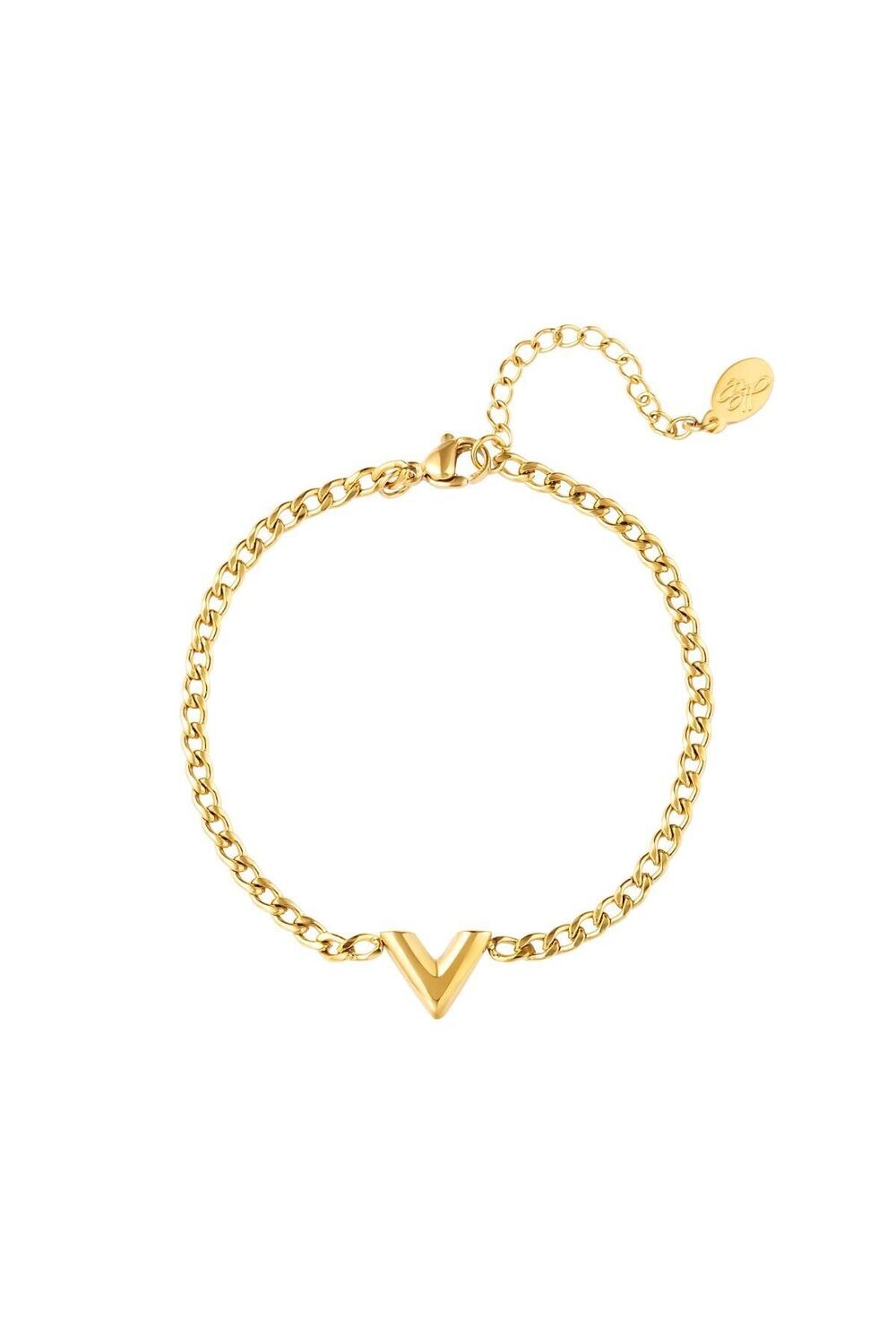 Letter V armband