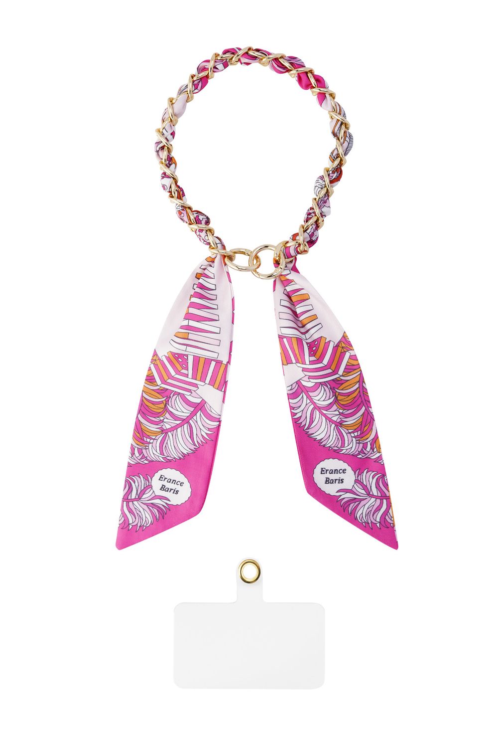 Telefoonketting satijnen sjaal - Roze
