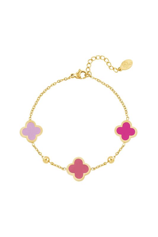 Lucky Clover Armband - Pink