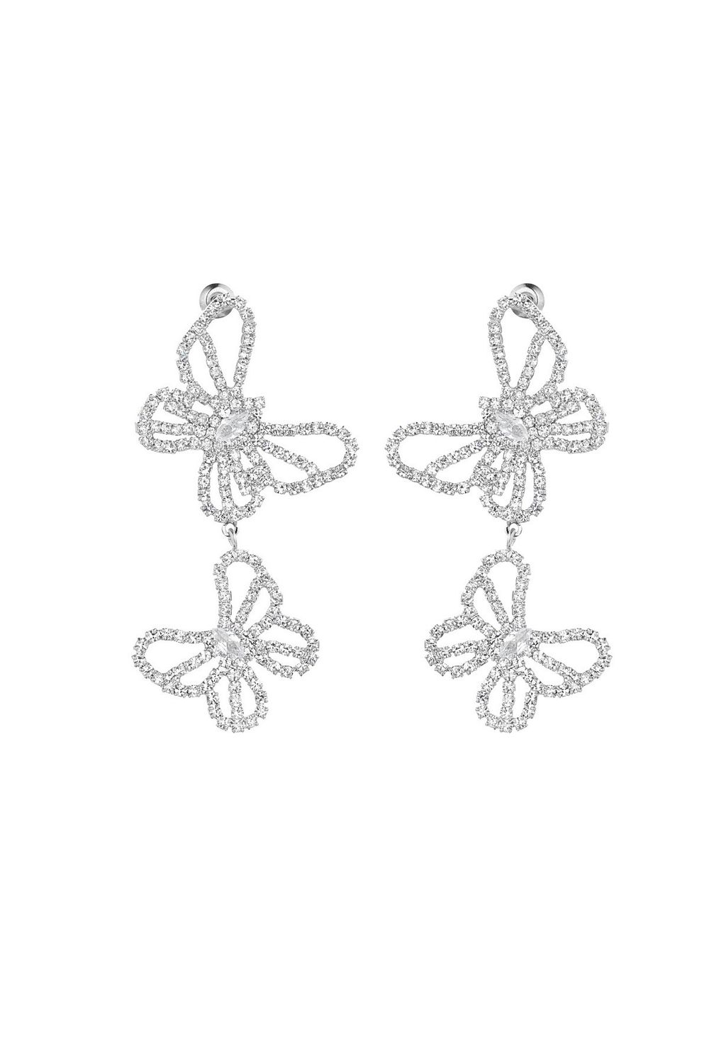 Butterfly Sparkle Oorbellen - Zilver