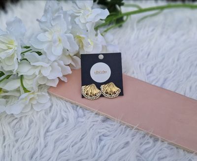Shells and diamonds oorbellen - Goud