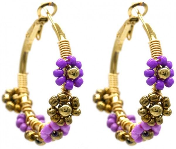 Kleine blooming oorbellen - Paars