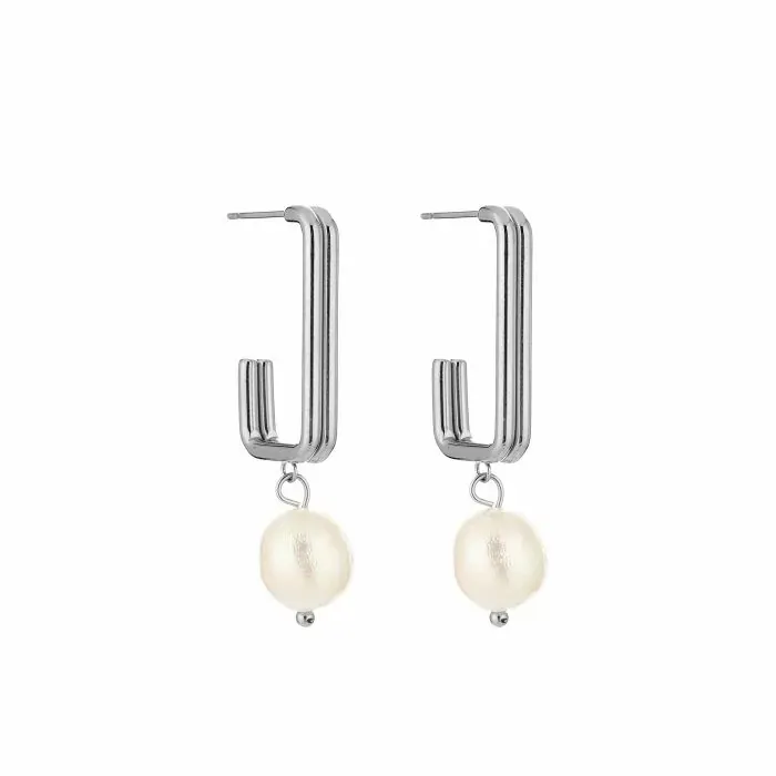 Oorbel met pareltje - Zilver