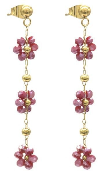 Glass Flowers oorbellen - Rood