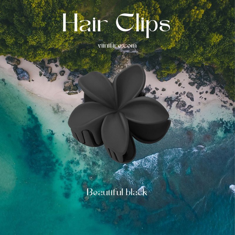 Flora haarklem - Beautiful black