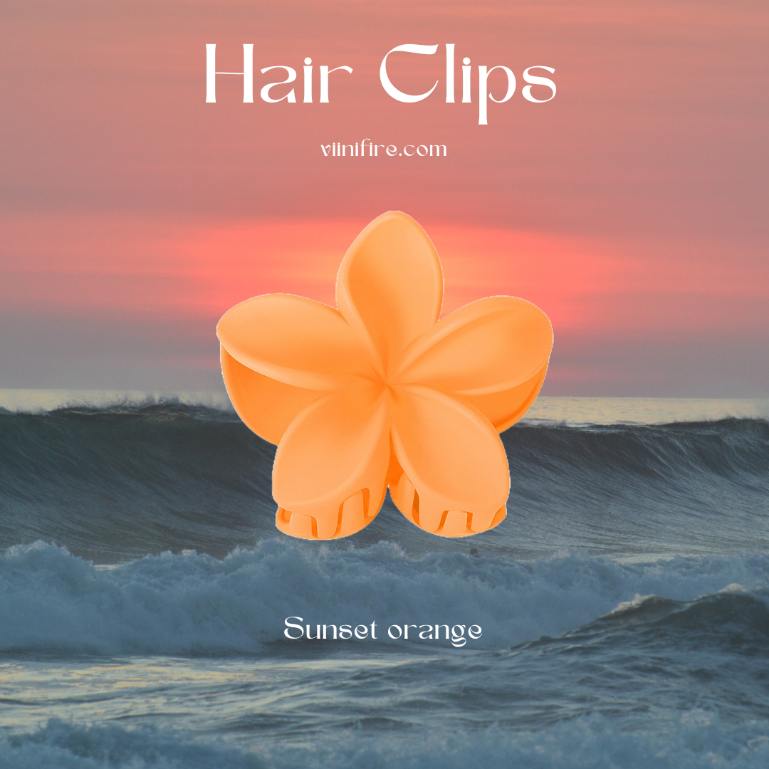 Flora haarklem - Orange sunset