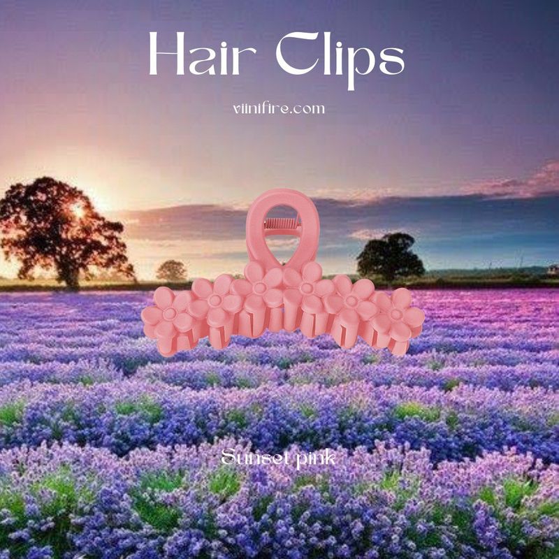 Bloemen haarklem - Sunset pink