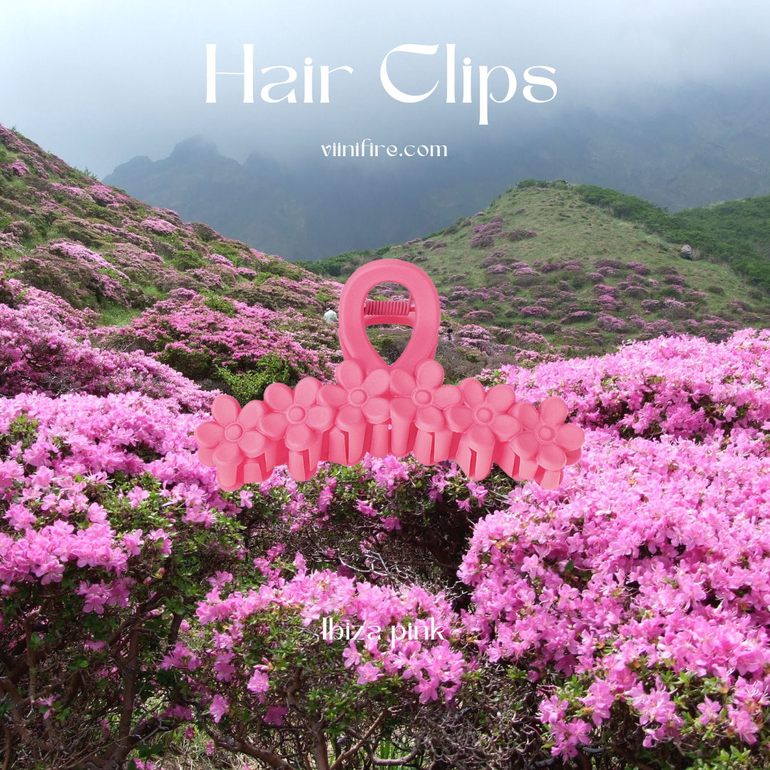 Bloemen haarklem - Ibiza pink