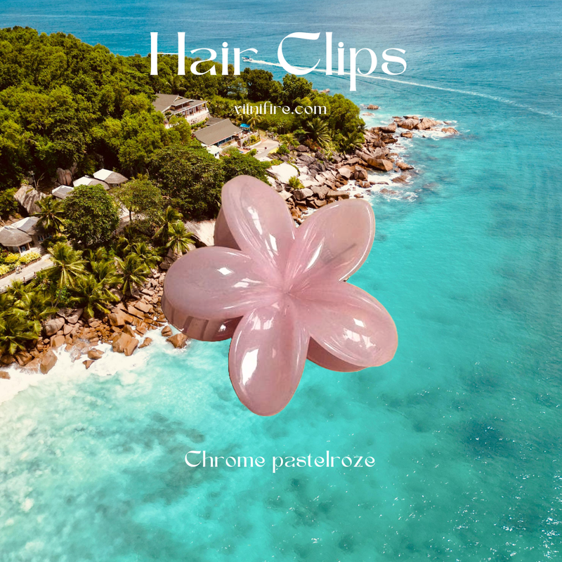 Hawaii chrome haarklem - Pastelroze