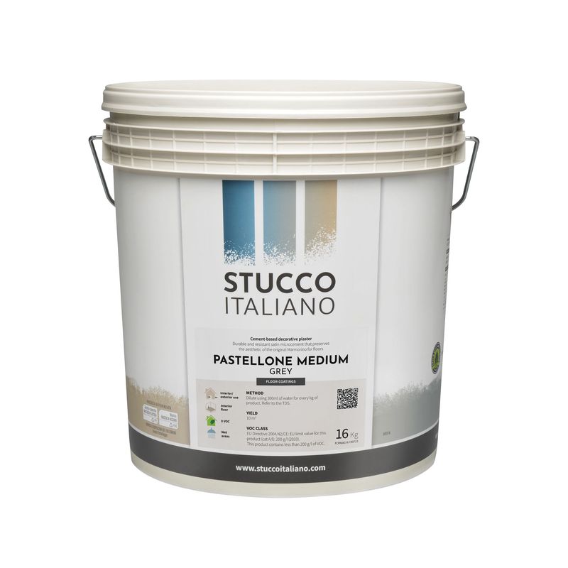 PASTELLONE MEDIUM GREY 16kg - marmorino voor vloeren en badkamers PASTELLONE MEDIUM GREY 16kg - marmorino voor vloeren en badkamers