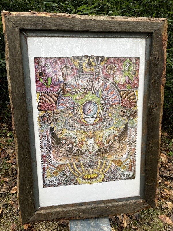 Live edge pallet wood and metal picture frame