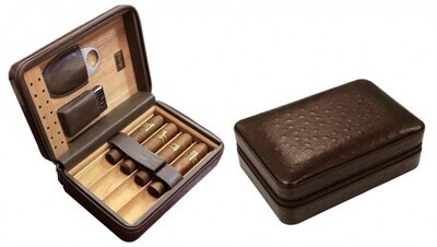 Manhattan Travel Cigar Case Humidor w/ on Board Accessories