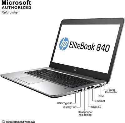 HP EliteBook 840 G3 Laptop 6th Gen 14"  (Renewed)