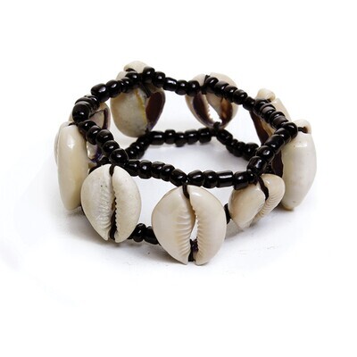 Cowrie Shell Bracelet: Black