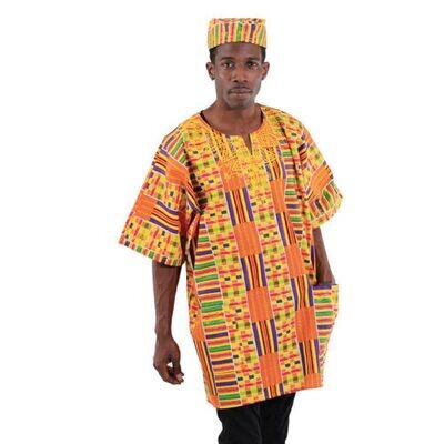 African Traditional Kente Dashiki Men's Clothing (Style #1)