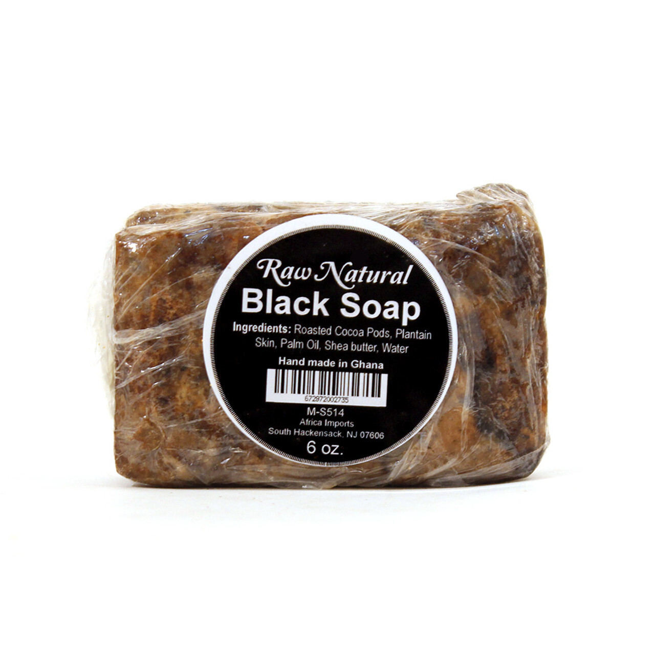 Raw Natural Black Soap Bar - 6 oz.