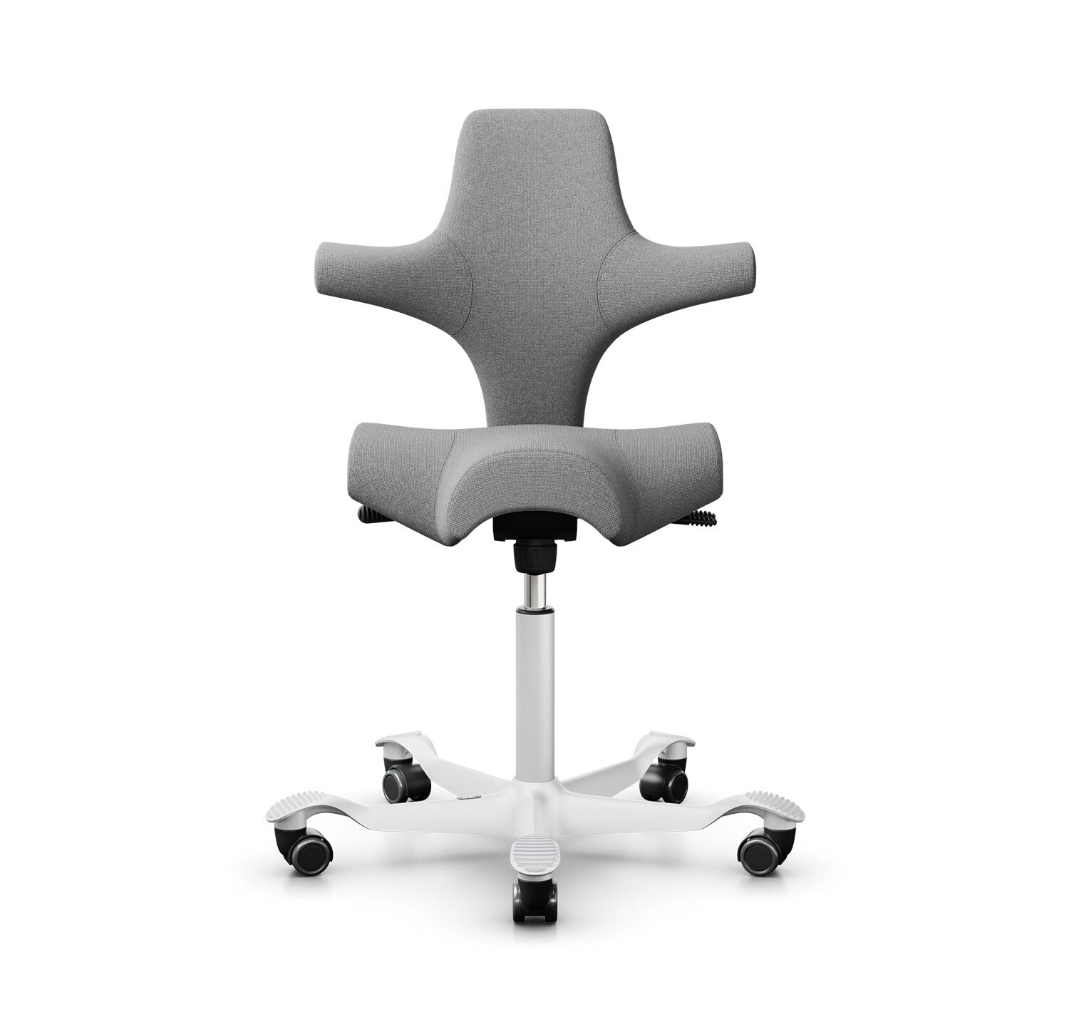 HÅG Capisco 8106 «eco-friendly, hellgrau» 🎁, Gestellfarbe: Weiss