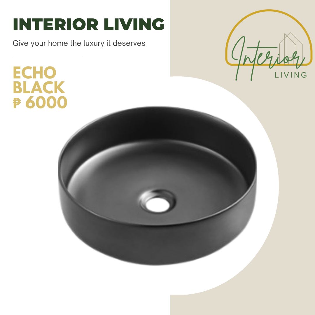 ECHO Matte Black Ceramic with Matching Pop-up Drain