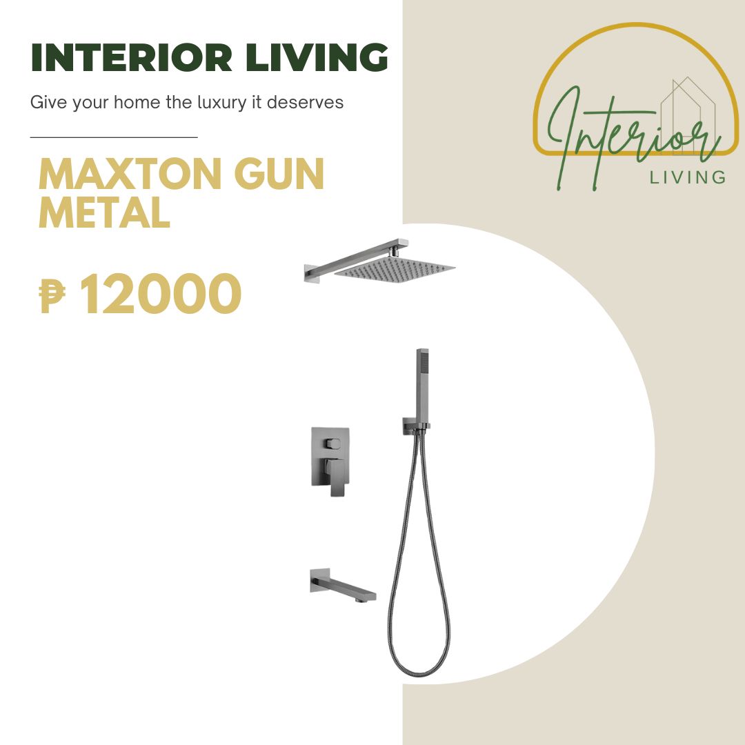 Maxton Gun Metal Wall Mount 3-Way Shower Heads