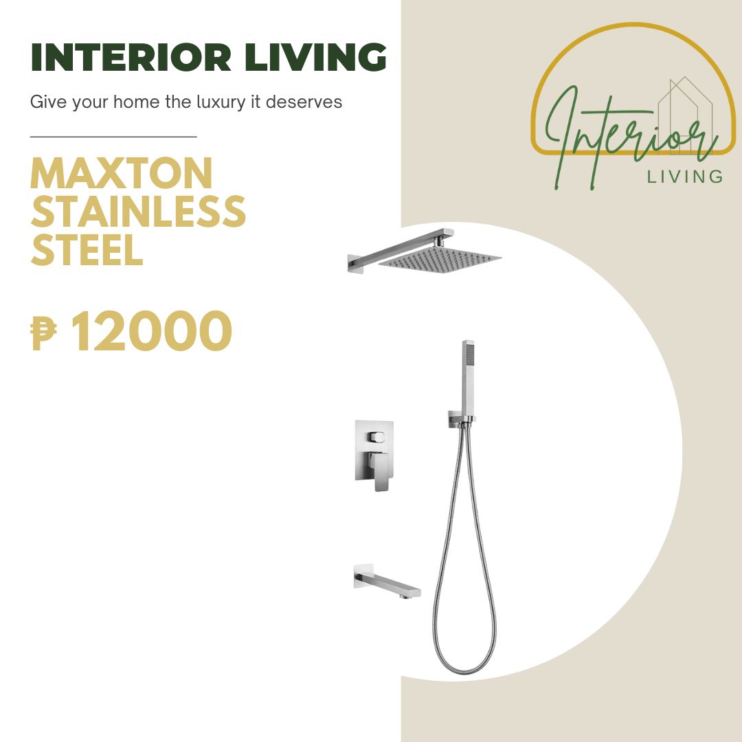 Maxton SUS Brushed Wall Mount Rainfall 3-Way Shower Head