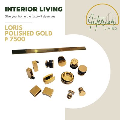 Loris Polished Gold Shower Glass Sliding Door Enclosure Track and 
 Accessories Set