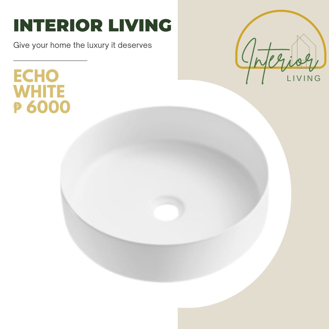 Echo Matte White Ceramic with Matching Pop-up Drain