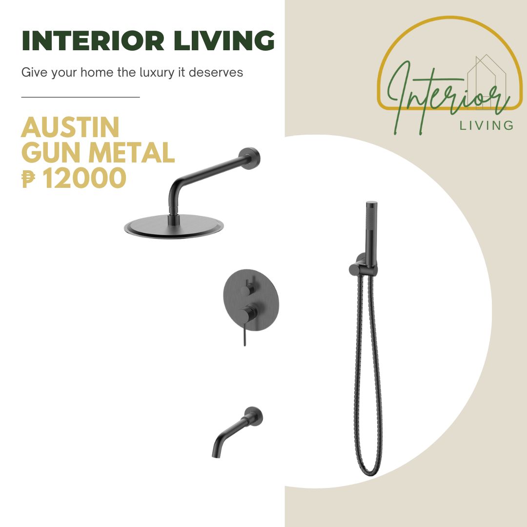 Austin Gun Metal 3-Way In Wall Mount Shower