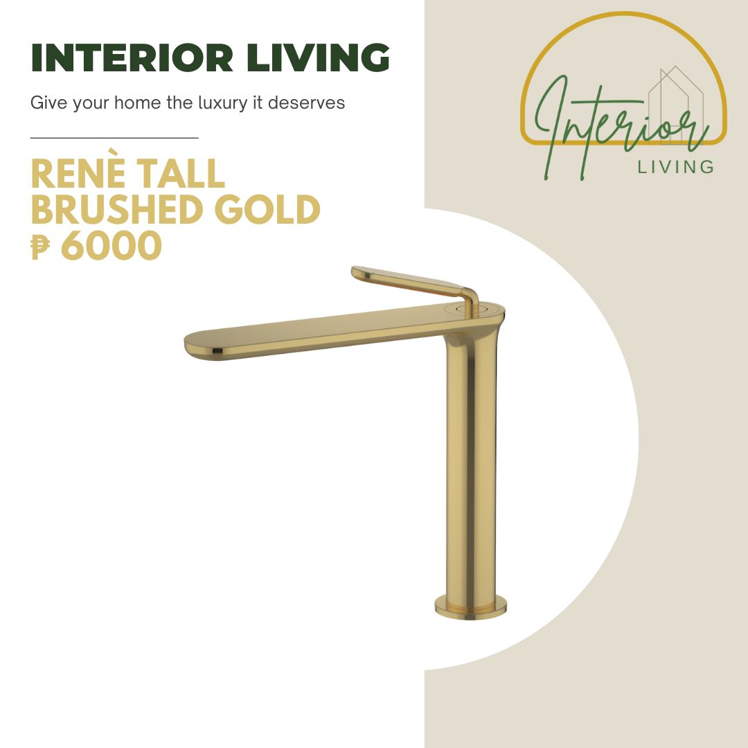 Renè Tall Brushed Gold Deck Mounted Faucet