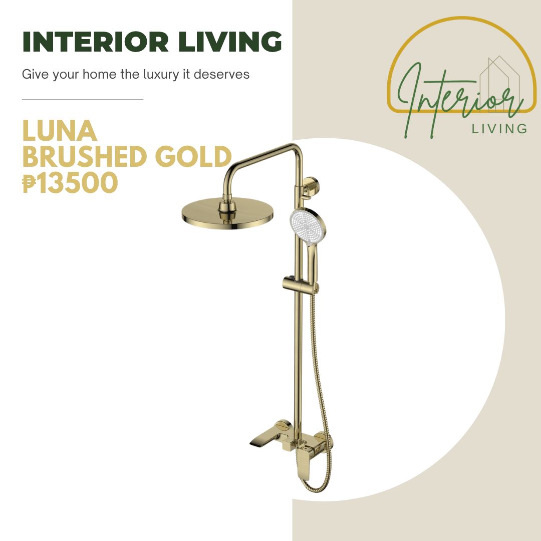 Luna Brushed Gold 3-Way Rainfall Shower