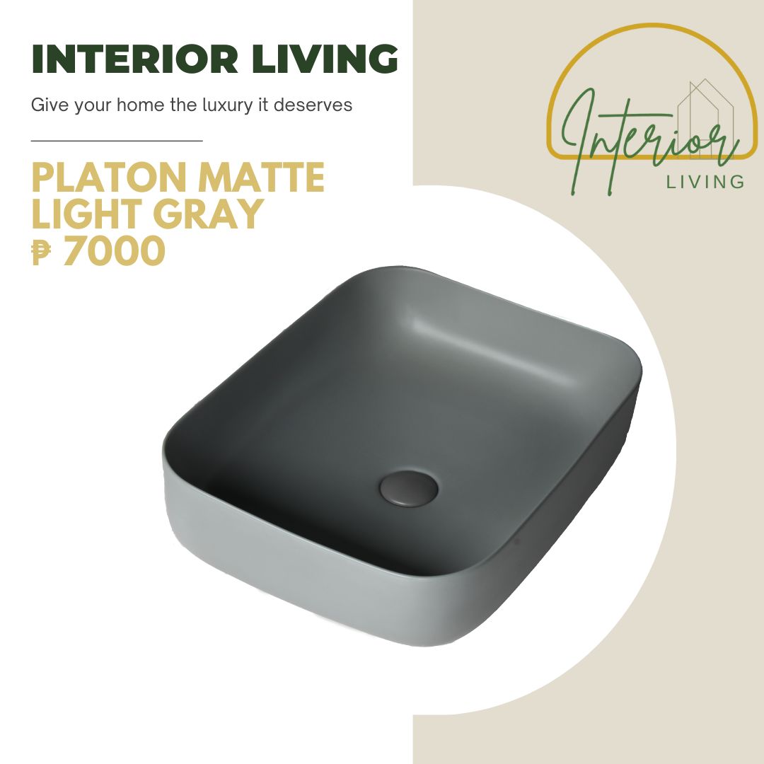 Platon Light Gray Ceramic Counter Top Basin