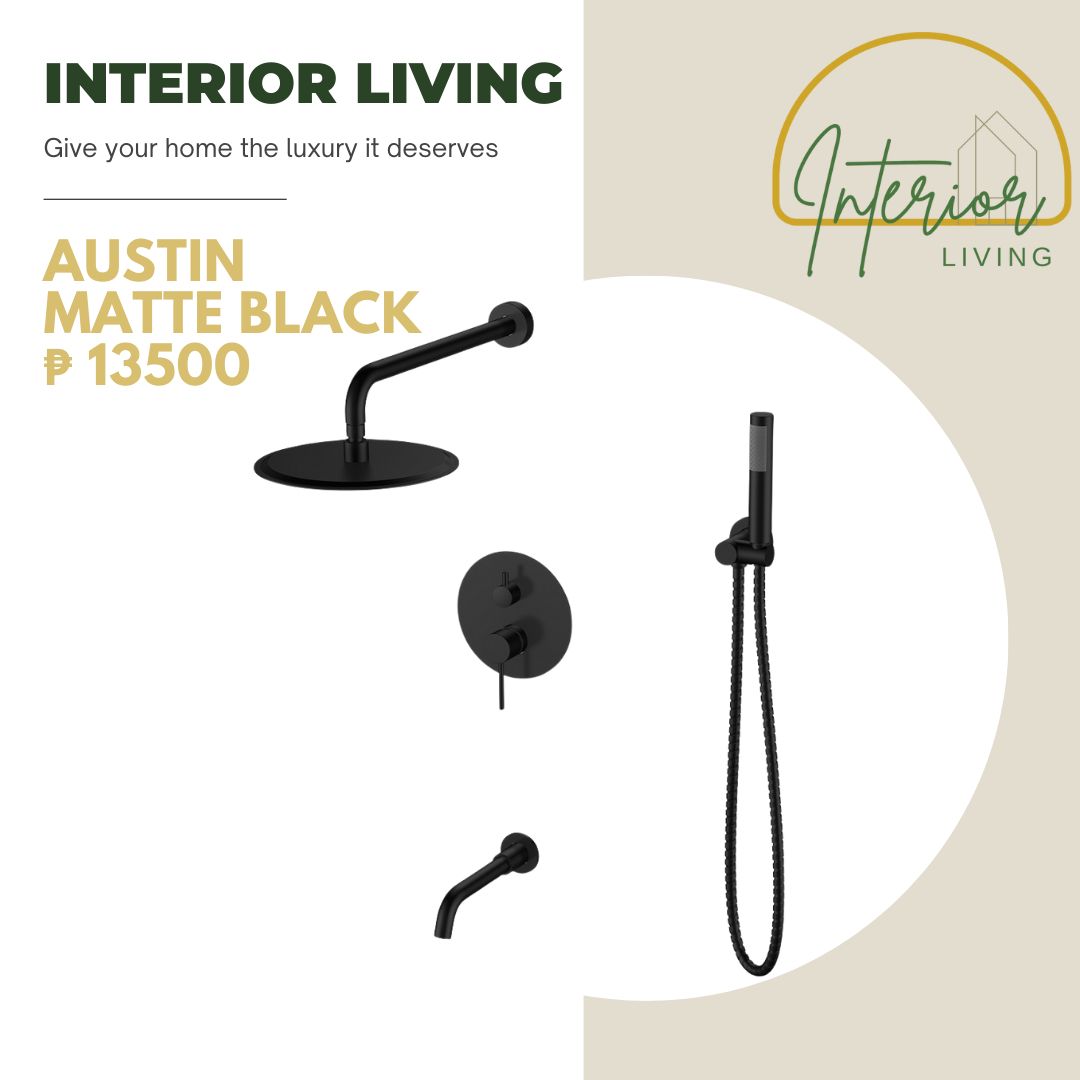 Austin Matte Black Concealed 3-Way Shower System