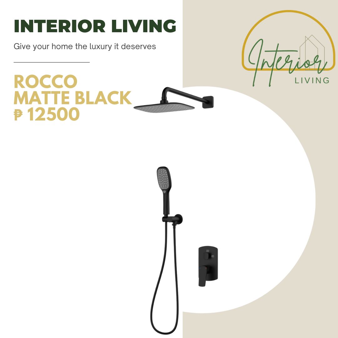 Rocco Matte Black 2-Way Concealed Shower Set