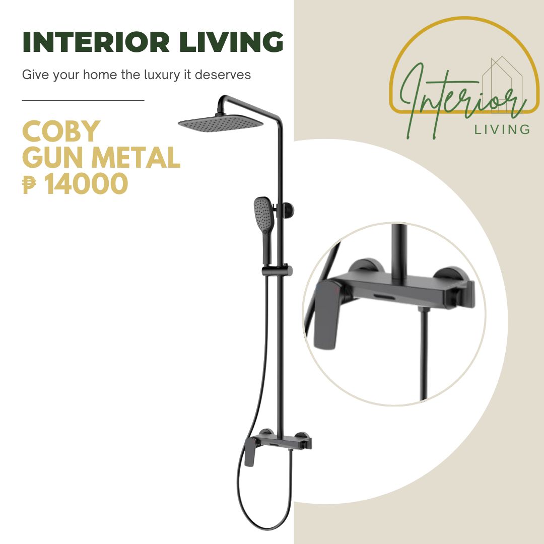 Coby  Gun Metal Wall Mount Rainfall 3-Way Shower System