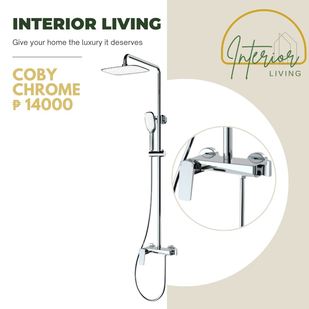 Coby Chrome Wall Mount Rainfall 3-Way Shower System