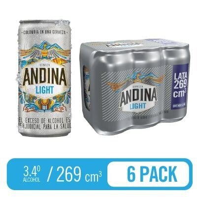 Cerveza andina lata light 269 cm3 und