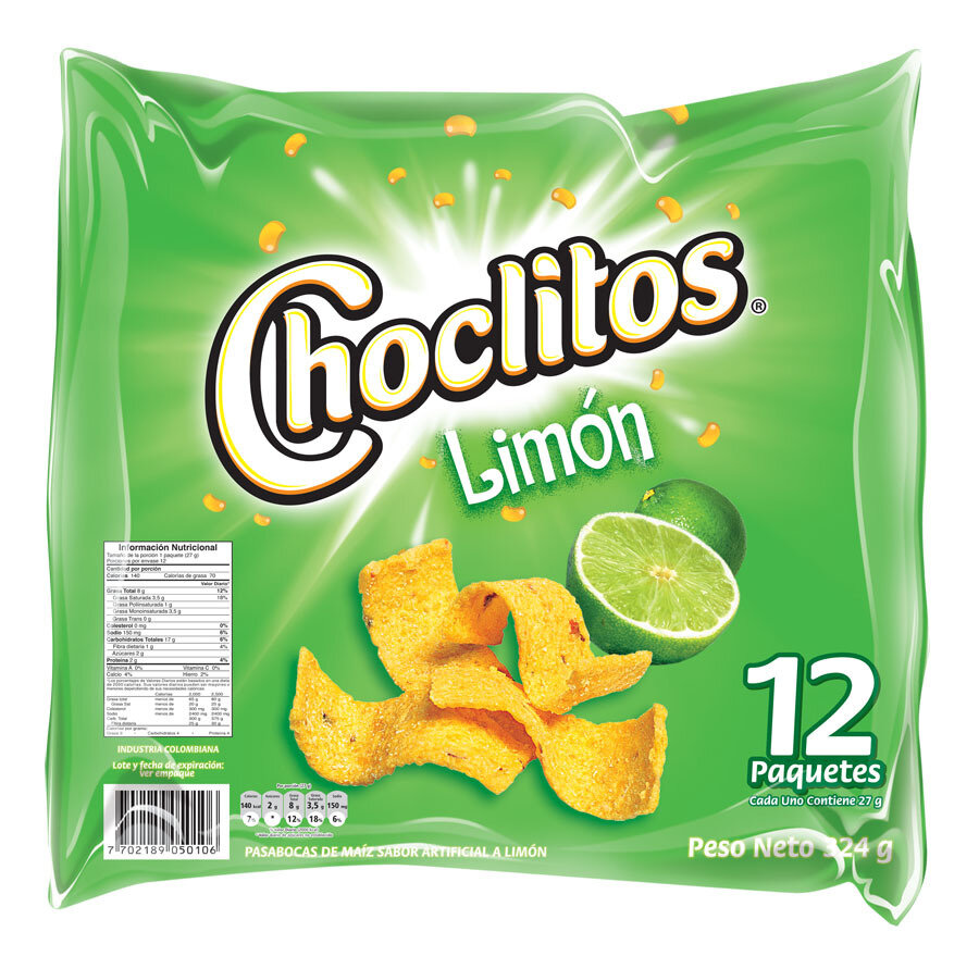 Choclitos limon x 27 gr paquete 1 unidad