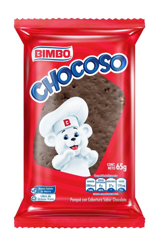 Ponque Chocoso Bimbo x 65 gr 1 unidad