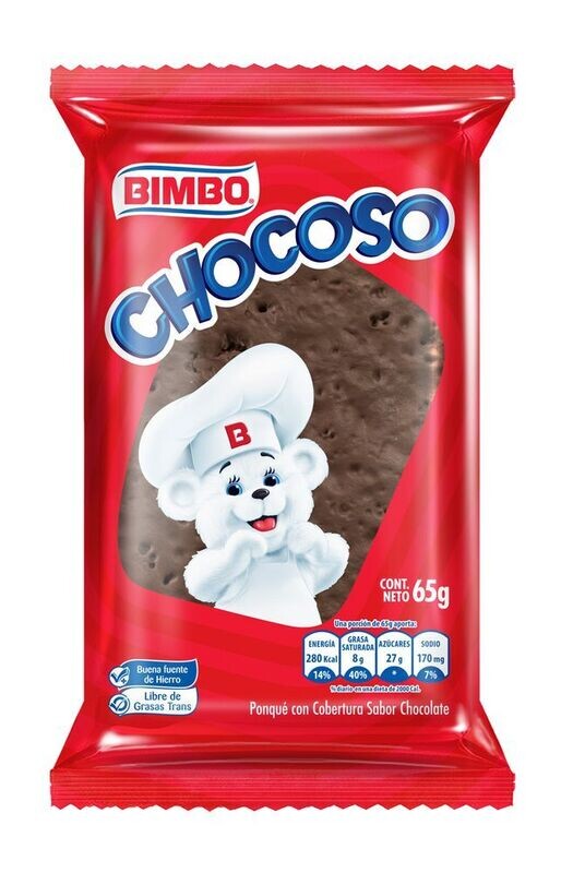 Ponque Chocoso Bimbo x 65 gr 1 unidad