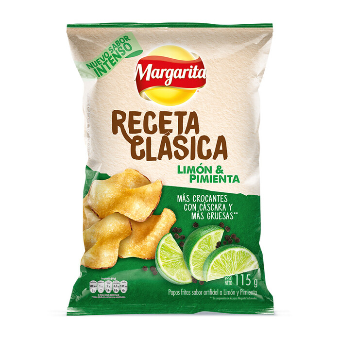 Papas Margarita clasica limon y pimienta x37gr